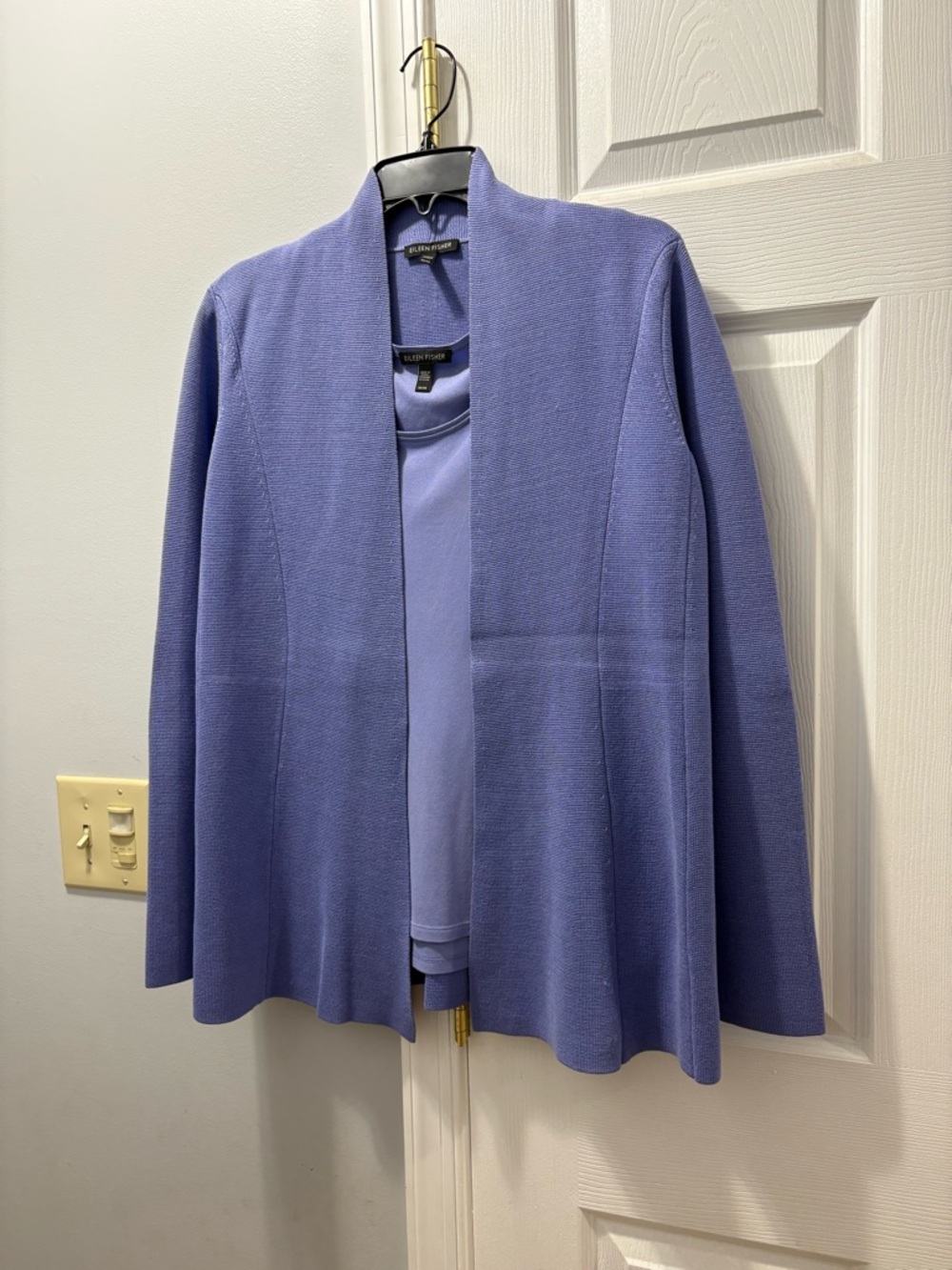 Eileen Fisher Lavender Open Front Silk Jacket/ Tank SET Size Medium